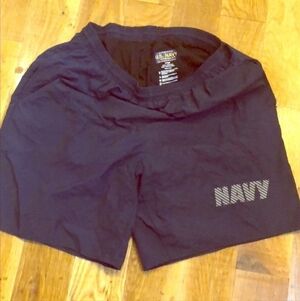 Authentic U.S. NAVY Originals Running Athletic Gym Shorts Men's Small S Navy EUC